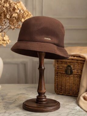 Kangol Brown Woven Bucket Hat